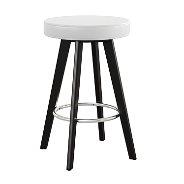 Elegant Leather Barstool for Kitchen 3D model image 1 