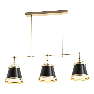 Rustic Brass Pendant Light 3D model image 1 