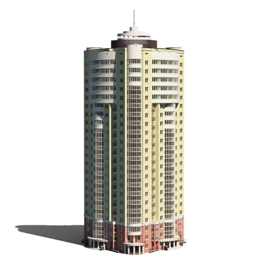 Urban Tower: 22-Story Residential Building 3D model image 1 