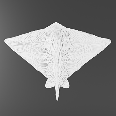 Graceful Oceanic Wall Sculpture 3D model image 1 