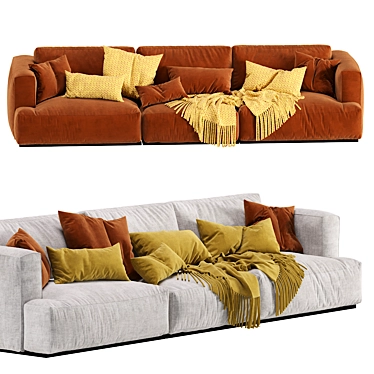 Muuto Connect 3-Seater Modern Sofa 3D model image 1 