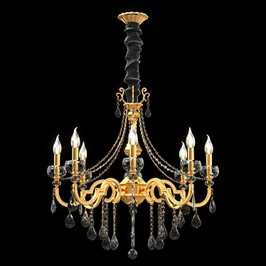 Crystal Cascade Pendant Lamp 3D model image 1 