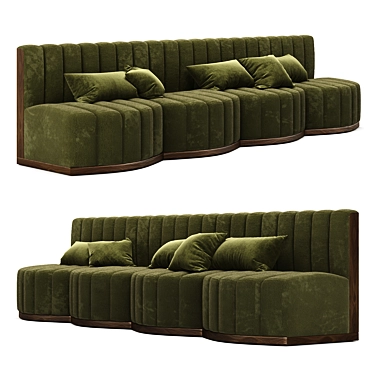 Eichholtz Green Modular Restaurant Sofa 3D model image 1 