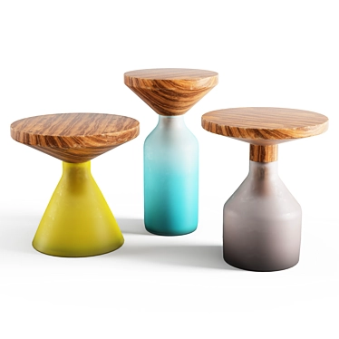 Congruent Series Side Tables: Old and New Materials 3D model image 1 