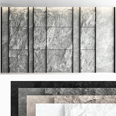 Decorative Stone Wall Panel Set 3D model image 1 