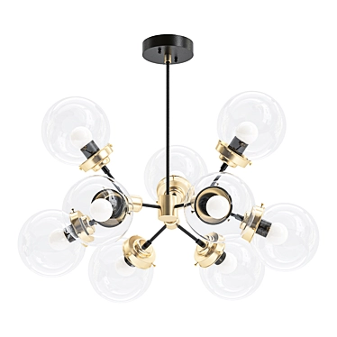 Retro Sputnik Chandelier 3D model image 1 