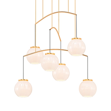 Golden Structure Pendant Light 3D model image 1 