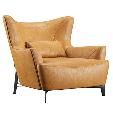 Borzalino Harmony Armchair: Customizable Elegance 3D model image 1 