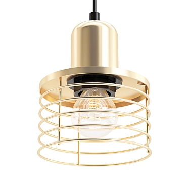 Elegant Copper Pendant Light 3D model image 1 