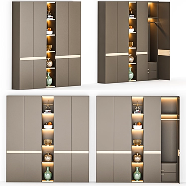 Spacious 3m Wardrobe Furniture 3D model image 1 