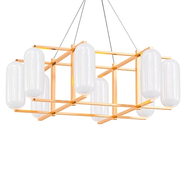 Modern Pebble 8-Light Chandelier 3D model image 1 