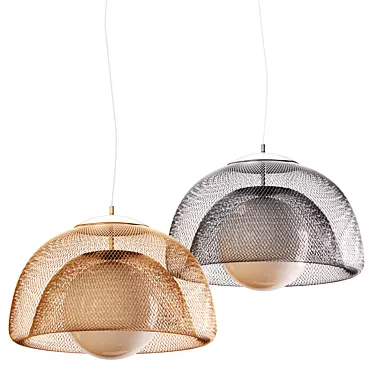 Elegant Pendant Lights - Gold & Silver 3D model image 1 