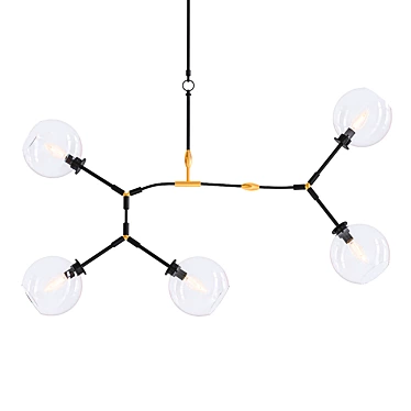 Modern Sputnik Linear Chandelier 3D model image 1 