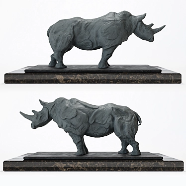 3D Rhino Sculpture | High-Quali 3D model image 1 