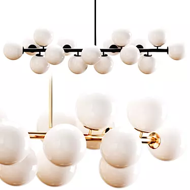 Modern Hanging Lamps: Gold or Black 3D model image 1 