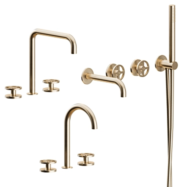 Hydroprogressive Stainless Steel Bath Set 3D model image 1 