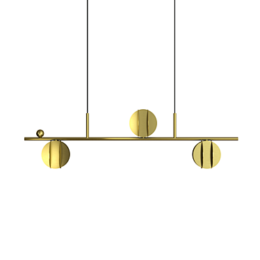 Geometric Brass EL Lamp 3D model image 1 