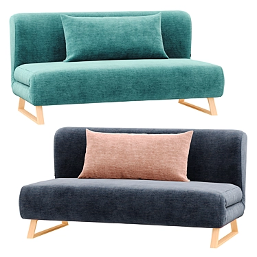 Versatile Rosy Sofa: 3x Function, Comfort & Style 3D model image 1 
