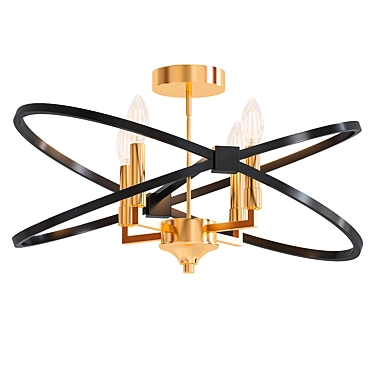 Dainolite PAL 184SF: Paloma 4-Light Semi-Flush Ceiling Fixture 3D model image 1 