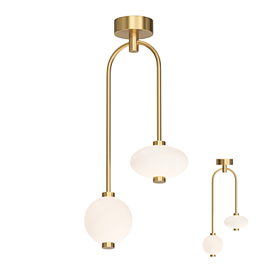 DARIA B: Elegant Glass Lamp with Arc Stand 3D model image 1 