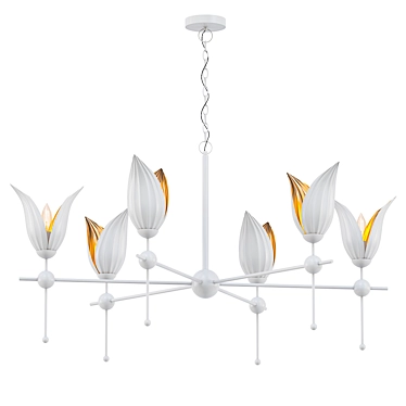  Serenity Blooms: Currey & Co Lily Chandelier 3D model image 1 