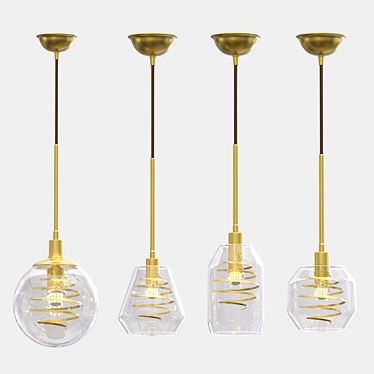 Screw Glass Pendant Lamp 3D model image 1 