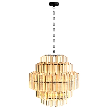 Elegant Vittoria Chandelier: Metal and Glass Beauty 3D model image 1 