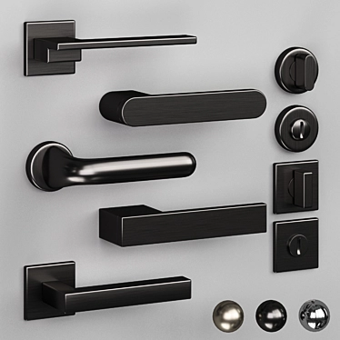 Elegant Olivari Door Handles 3D model image 1 