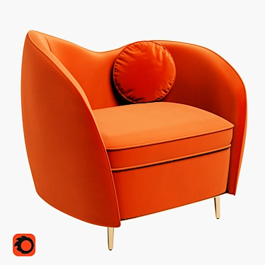 Title: Kooper Velvet Armchair 3D model image 1 