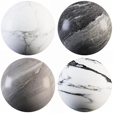 Luxury Marble Collection: Arabescato, Calacatta, Gray & Dark Gray 3D model image 1 