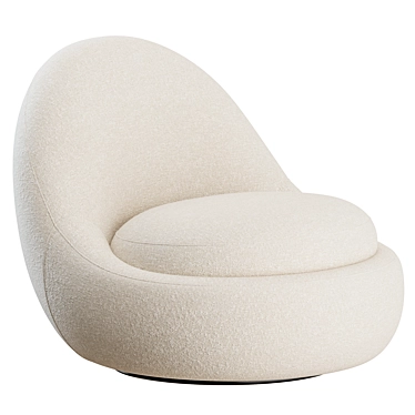 Babette Velvet Lounge Chair 3D model image 1 