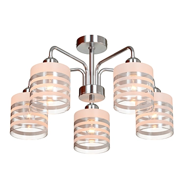 Sleek Chrome Ceiling Chandelier 3D model image 1 