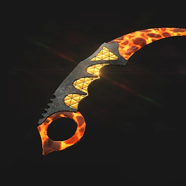 Blazing Ember Kerambit 3D model image 1 