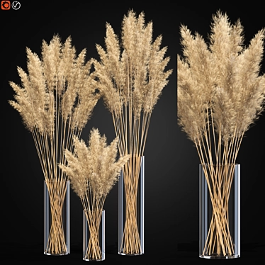 Plush Pampas: Dreamy Decor Delight 3D model image 1 