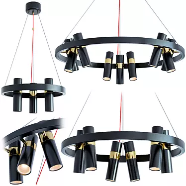 Sleek Spoor Pendant Light 3D model image 1 