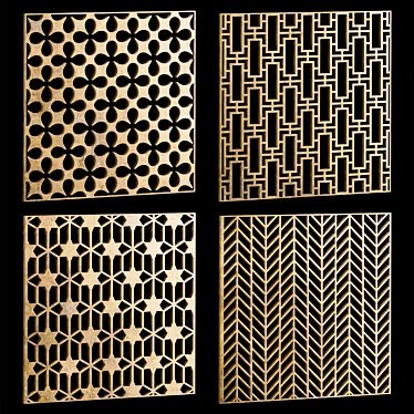 Decorative Square Panel Set 7 3D model image 1 