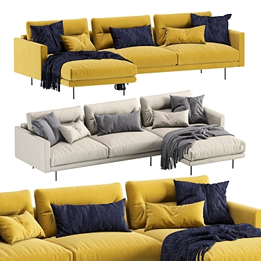 Sleek Albana Modern Lounge Chaise 3D model image 1 