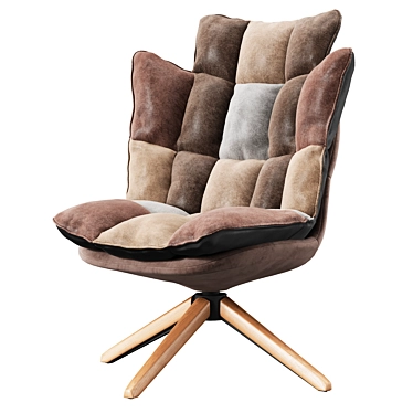 Husk Lounge Chair: Stylish Comfort for Your Lounge Zone 3D model image 1 