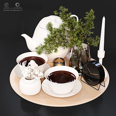 High-Quality Kitchen Accessories Set 3D model image 1 