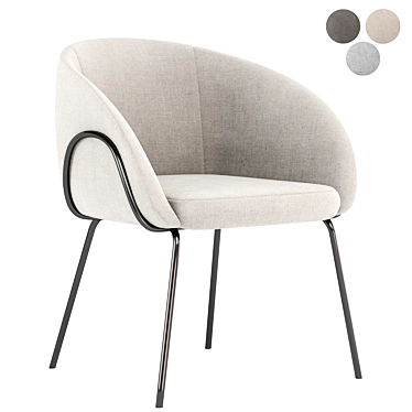 Modern Xander Fabric Dining Chair 3D model image 1 
