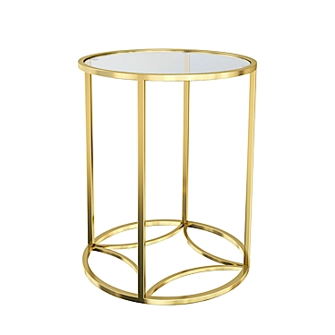 Gold Glam Glass Side Table 3D model image 1 