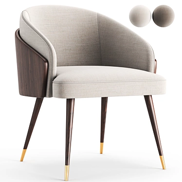 Sleek Modern Dining Chair 3D model image 1 