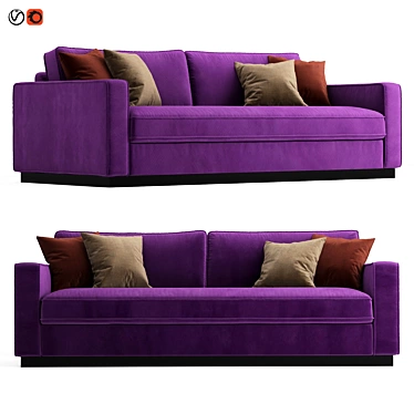 Elegant Dark Green Emonda Sofa 3D model image 1 