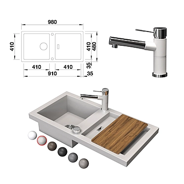 Stylish Blanco Adon Sink 3D model image 1 
