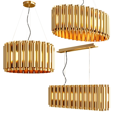 Golden Glow Pendant Lighting Collection 3D model image 1 