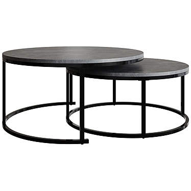 Modern 2-Piece Coffee Table Set 3D model image 1 