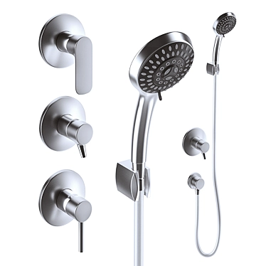 Vitra Concealed Shower Mixers - Rubber Hose, Single Switch 3D model image 1 