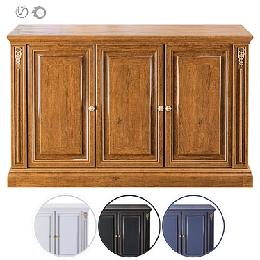 Vintage English Dresser #1 - Elegant Storage Solution 3D model image 1 