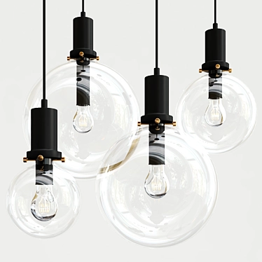 Elegant Glass Ball Pendant 3D model image 1 