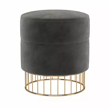 Minty Halmar Gold Pouf 3D model image 1 